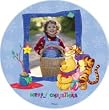 Custom Photo Plate - Holiday Winnie The Pooh Photo Plate - Customize Your Holiday Winnie The Pooh Plate With Your Favorite Photo
