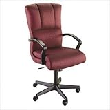 IMAGE OF Trifecta Management Swivel - Upholstered Arms Finish: Medium Oak, Fabric: Precision - Black