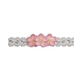 Three Crocheted daisies on 1/2 lace headband