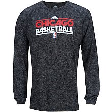 Adidas Chicago Bulls Heathered Climalite Long Sleeve T-Shirt Extra Large