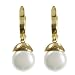 14K Coin Pearl Drop Earrings
