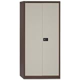Trexus Storage Cupboard Steel 2-Door W914xD400xH1806mm Brown and Cream