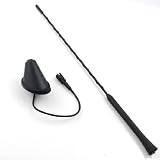Exterior Roof 16 Mast Whip Radio Antenna Aerial with Base Amplifier For 2003 2004 2005 2006 2007 2008 2009 Nissan 350Z