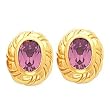 14K Yellow Gold Pink Tourmaline Earrings
