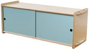 Housefish Key Modular Storage with Door, Short, Maple and Light Blue