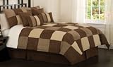 Best Quality Concentric Square Chocolate King Comforter Set with 4 Bonus Pieces By Pem America