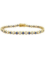 Sapphire and Diamond Tennis Bracelet 18K Yellow Gold - 2.00 CT TGW