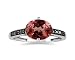 Garnet and Black Diamond Ring in 10K White Gold title=