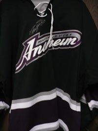 Selanne, Teemu (Anaheim Mighty Ducks) Autographed/Hand Signed Authentic Koho Game Jersey with fighti