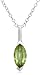 Sterling Silver Marquis Peridot Pendant, 18"