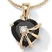 Neno Buscotti 14k Gold Overlay Onyx and CZ Heart Necklace