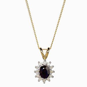9ct Sapphire & Diamond Pendant.