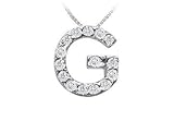 Classic G Initial Diamond Pendant : 14K White Gold - 0.15 CT Diamonds