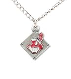 Cleveland Indians Chain Necklace & Enameled Pewter Pendant - MLB Baseball Fan Shop Sports Team Merchandise