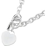 Sterling Silver 80 Wire Cable Chain With Heart - 18 inches
