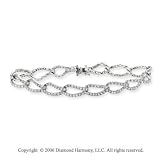 14K White Gold Links 9mm Pave Diamond Charm Bracelet