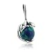 Sterling Silver GECKO Lizard on EARTH Azurite Pendant