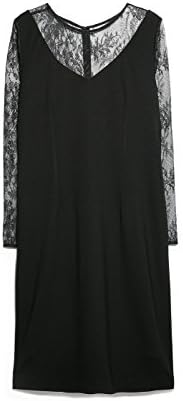 Violeta By Mango Women's Lace Panel Dress, Black, 14