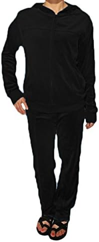 Chebella Women's Velour Suit Set,XX-Large,Black