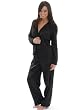 Black Jacquard Pajama Set Womens 2 Piece Top Matching Pants PJS