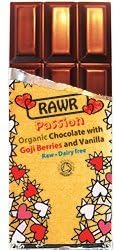 Rawr Chocolate Fairtrade Organic Dairy Free Goji &amp; Vanilla Raw Chocolate Bar 60g