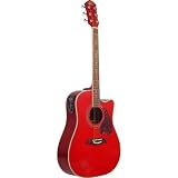 Washburn Oscar Schmidt OG2CETR Acoustic Guitar - Transparent Red