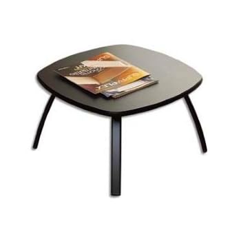 Mobilier Table Basse Noir, 4Pieds Époxy Noir, Plateu Anthracite