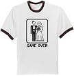 GAME OVER Funny Marriage Bride Groom Ringer T-shirt Tee Shirt