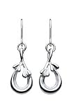 Kit Heath Heritage Sterling Silver 6319 Art Nouveau Two Tone Curve Drop Earrings