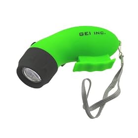 GEI Eco Grip Squeeze Flashlight Nver Needs Batteries, Green by GEI