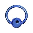 18 Gauge 1/4" Blue Anodized Titanium Ball Captive Ring