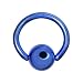 18 Gauge 1/4" Blue Anodized Titanium Ball Captive Ring