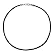 15-inch Black Simulated Leather Necklace