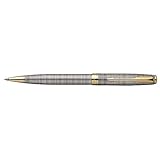 Parker Sonnet Sterling Ciselé Medium Point Ballpoint Pen with Golden Trim, Silver (1743553)