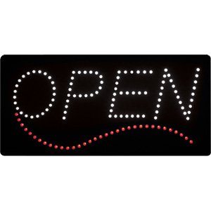 Affordable LED OPEN Sign - white