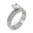 Pave CZ Wedding Set With 6mm Round CZ Pave CZ Wedding Set With 6mm Round CZ