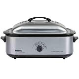 Nesco 4808-25PR 18-Quart Roaster Oven with Porcelain Cookwell, Stainless