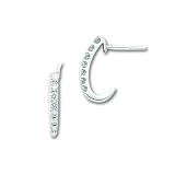 14k White Gold Diamond Journey Earrings