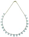 14k Yellow Gold 2mm Gold Bead Necklace and Apatite Pear Shaped Pendant, 16"