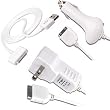 Complete Charging & Synching Solution (Car Charger, Travel Charger & USB cable) for Apple iPod Touch Complete Charging & Synching Solution (Car Charger, Travel Charger & USB cable) for Apple iPod Touch