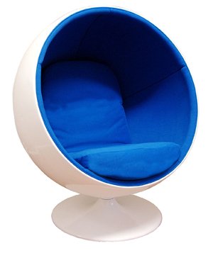 Eero Aarnio Style Ball Chair Blue Fabric