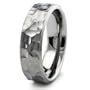 Hammered Finish w/ Bevel Cut Edges Titanium Wedding Band Ring, 11