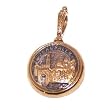Jerusalem Panorama Pendant - 24K Thick Gold and 925 silver (2 cm or 0.8 inches) Fedorov`s original masterpiece