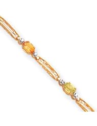 14k Gold Completed Fancy Genuine Diamond & Gemstone Rainbow Bracelet