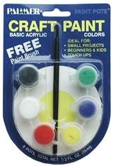Palmer Paint Products PAL619306 6 Pot Mini Acrylic Paint Set, Pack Of 3