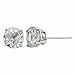 14k White Gold 6mm Round Aquamarine 4-Prong Stud