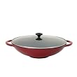 Chasseur Wok with Glass Lid 37cm Chilli Red