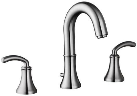 Ana Bath SOLID BRASS CONSTRUCTION Two Handle 8" Widespread Lavatory Faucet, PVD Brushed Nickel Finish