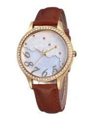 Pythons Brown Color Leather Band Ladies Fashion Watches