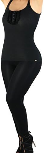 YAHAIRA INC. Women's Smooth Shapely Seamless Double Layer Waistband Leggings Medium BLACK